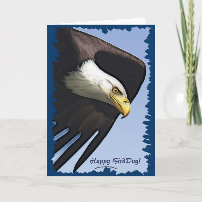 Happy BirdDay Funny Bald Eagle Birthday Card (Front)