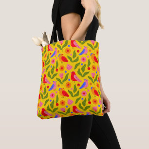 Happy Birds Flock Together Cheerful Tote Bag