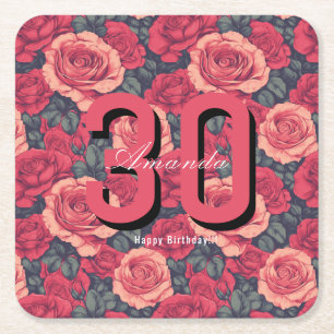Happy Birhday Napkin Square Paper Coaster
