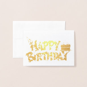 Happy Birtday Tarta Foil Card