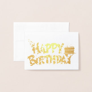 Happy Birtday Tarta Foil Card