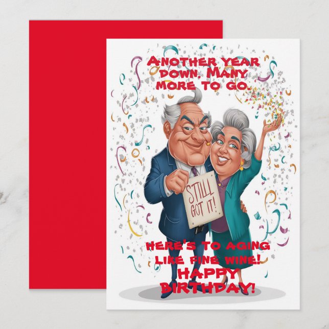 happy birth day funny 60th  invitation (Front/Back)