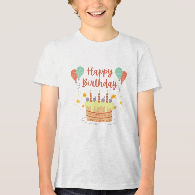 Happy Birth Day Tri-Blend Shirt (Front)