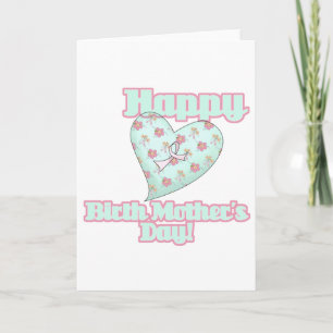 Happy Birth Mothers Day Ribbon Heart Card