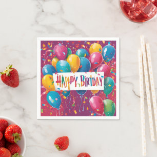 happy birthay napkin