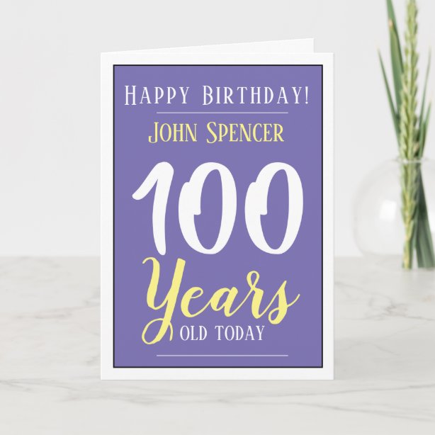 100 Years Old Birthday Cards | Zazzle UK