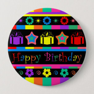Happy Birthday 10 Cm Round Badge