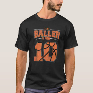 Happy Birthday 10Th 10 Year Old Basketball Boys Te T-Shirt
