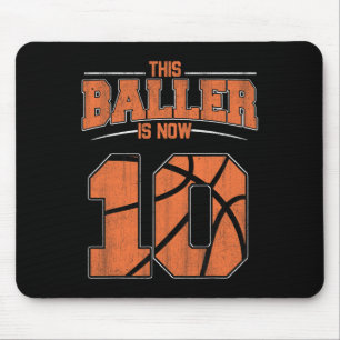 Happy Birthday 10th 10 Year Old Bysketbyll Boys Te Mouse Mat