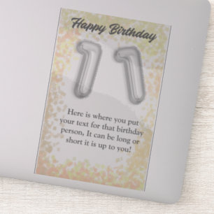 Happy birthday 11 year old sticker