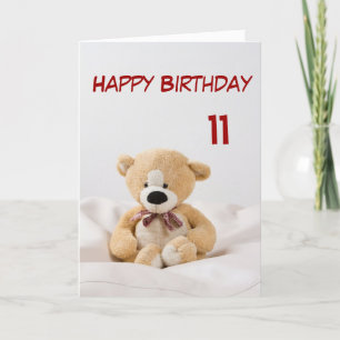 Happy Birthday 11th Teddy Bear Theme Card