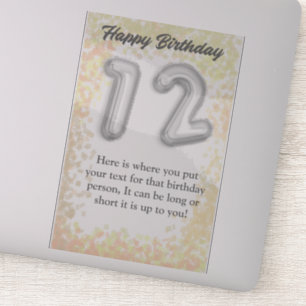 Happy birthday 12 year old sticker