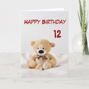 Happy Birthday 12th Teddy Bear Theme Card