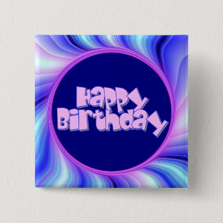 Happy Birthday 15 Cm Square Badge