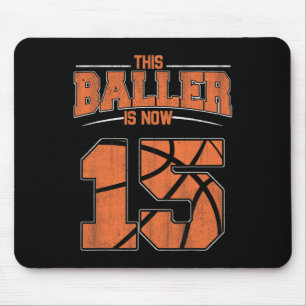 Happy Birthday 15 Year Old Basketball Boys Fifteen Mouse Mat
