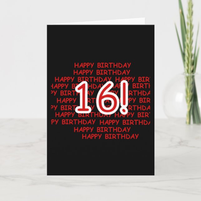 Happy Birthday 16 Card (Front)