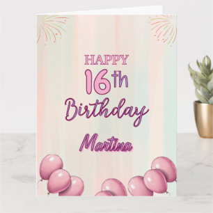 Happy Birthday 16th Teenager Sweet Girl Card