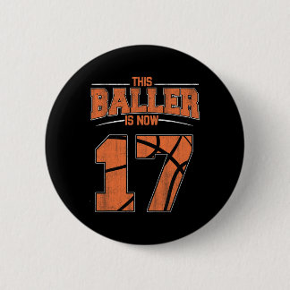 Happy Birthday 17 Year Old Bysketbyll Boys Sevente 6 Cm Round Badge