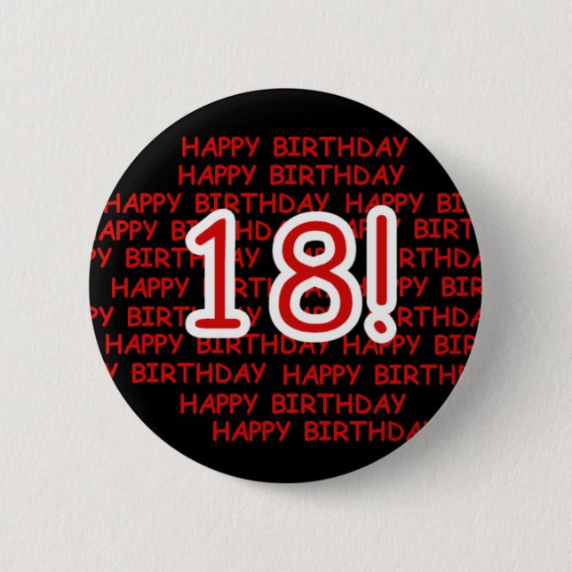 Happy Birthday 18  6 Cm Round Badge (Front)