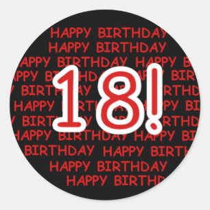 Happy Birthday 18 Classic Round Sticker