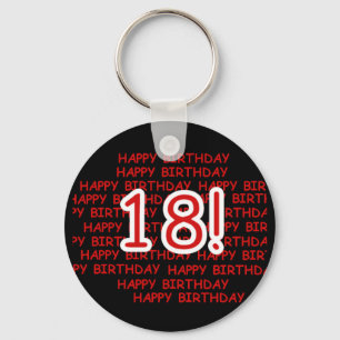 Happy Birthday 18  Key Ring