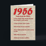 Happy Birthday 1956 Year of birth news 50's 50s Card<br><div class="desc">Many more designs in my store. Contact me to have a custom design made just for you!</div>
