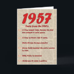 Happy Birthday 1957 Year of birth news 50's 50s Card<br><div class="desc">Many more designs in my store. Contact me to have a custom design made just for you!</div>