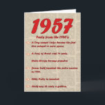 Happy Birthday 1957 Year of birth news 50's 50s Card<br><div class="desc">Many more designs in my store. Contact me to have a custom design made just for you!</div>