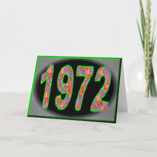 Happy Birthday 1972 Year of Birth 70's seventies Card