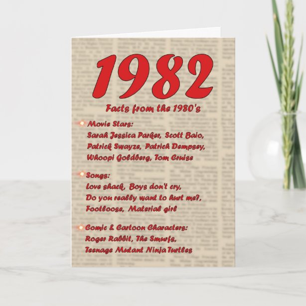 Year Of Birth 1982 Birthday Cards | Zazzle UK