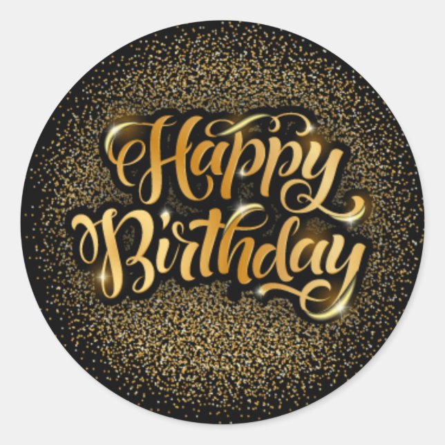 Happy Birthday 1½ inch Round Stickers sheet of 20 (Front)