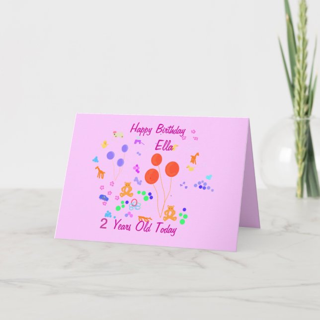 Happy Birthday 2 years old Card (Front)