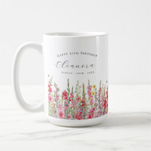 Happy Birthday 35th August Birth Flower Custom Coffee Mug