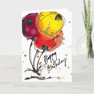 Happy Birthday 3 Balloons Lovitude Blank Note Card
