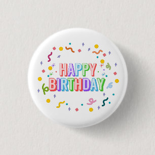 Happy Birthday 3 Cm Round Badge