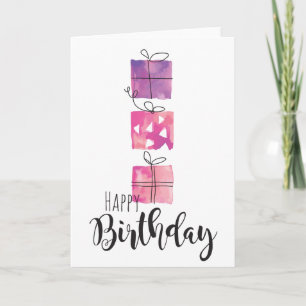 Happy Birthday 3 Gift Boxes - Personalize Card