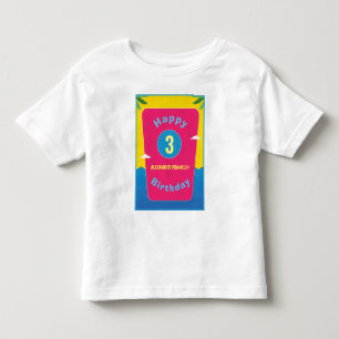 Happy Birthday 3rd 3 Years Girl Boy Personalise T- Toddler T-Shirt