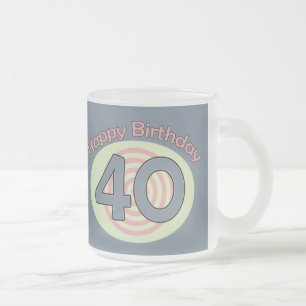 Happy Birthday 40 Frosted Glass Coffee Mug