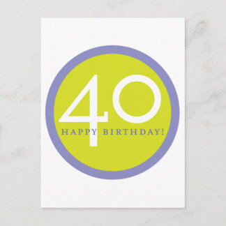 Happy Birthday, 40! Postcard