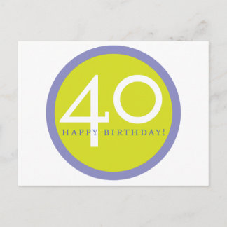 Happy Birthday, 40! Postcard