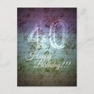 Happy Birthday!!! 40th Postcard