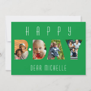 Happy Birthday 4 Photo Collage Personalised