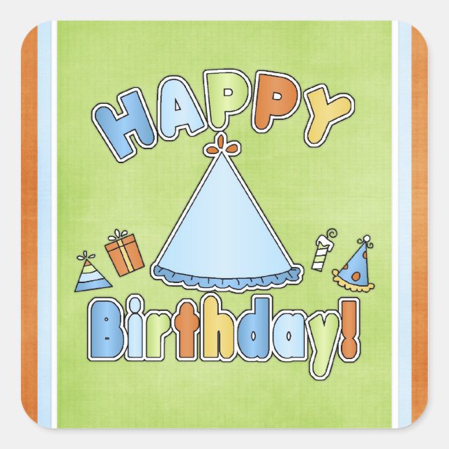 Happy Birthday 4 Stickers (Front)