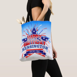Happy Birthday 4th of July Tote Bag
