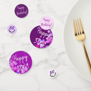 Happy Birthday "50 and Fabulous" Typography Party Confetti