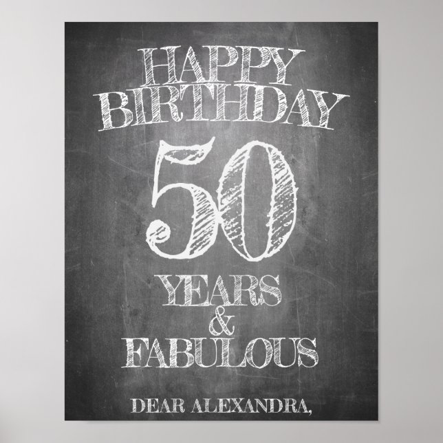 Happy Birthday - 50 Years & Fabulous Poster (Front)