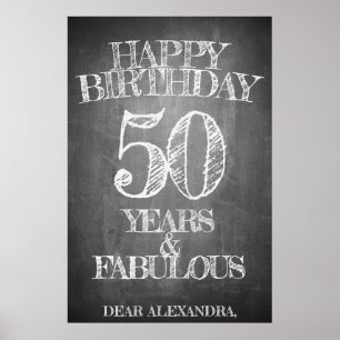 Happy Birthday - 50 Years & Fabulous Poster