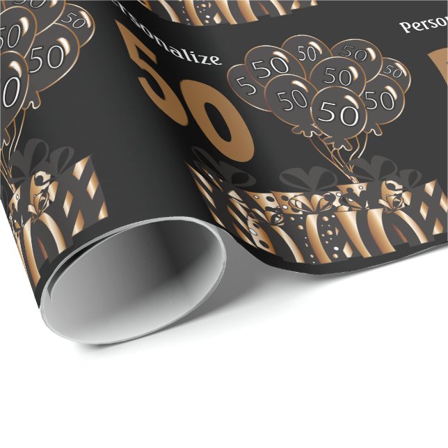 Happy Birthday 50 Years Old Wrapping Paper (Roll Corner)