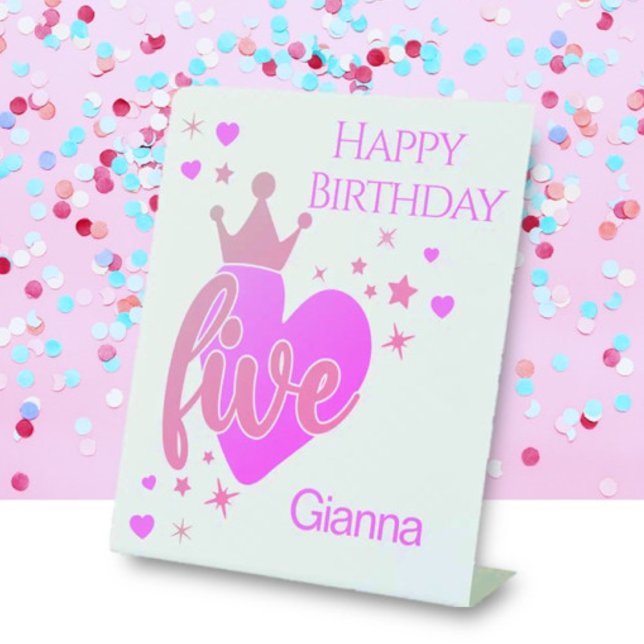 Happy Birthday #5 party Pedestal Sign (Creator Uploaded)