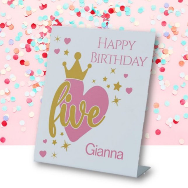 Happy Birthday #5 party Pedestal Sign (Creator Uploaded)